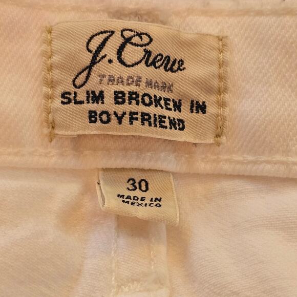 J. CREW Slim Broken-In Boyfriend Jeans In White 30 - Picture 12 of 12